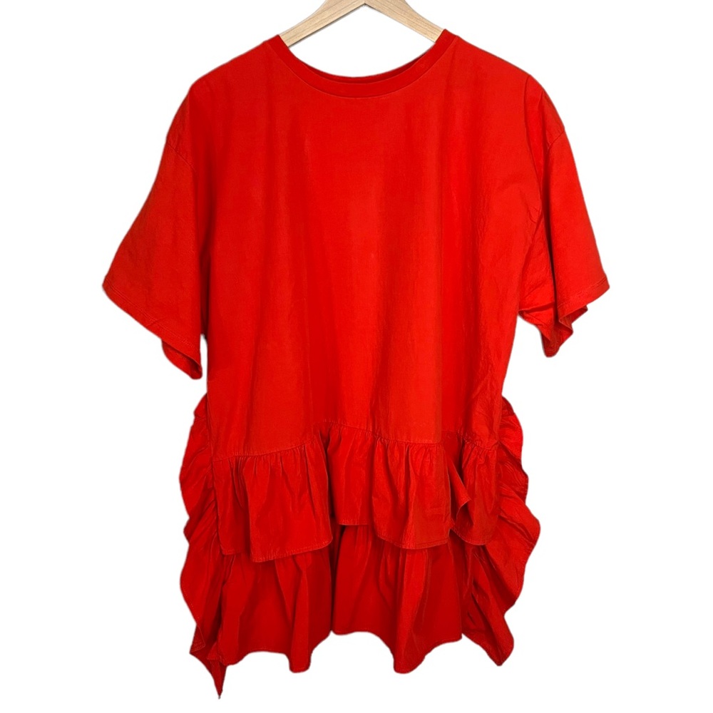 ZARA POPLIN DRESS WITH CONTRASTING RUFFLE - Picture 3 of 9